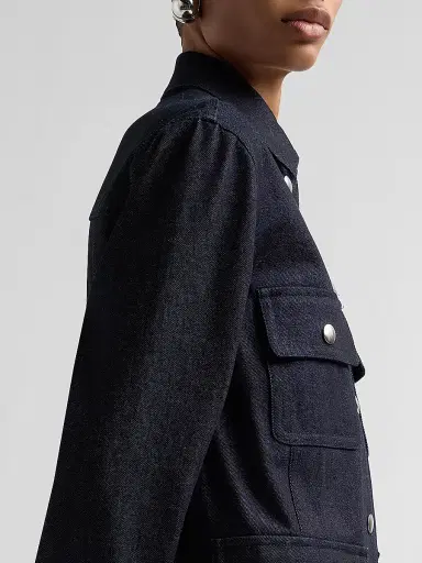 Proenza Schouler White Label Women's Stella Stretch-Cotton Twill Jacket - Indigo - Size XL | Thumbnail 5