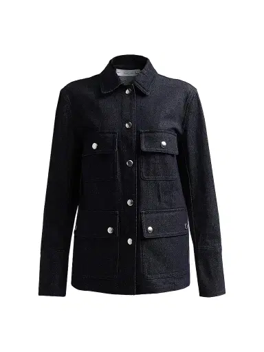 Proenza Schouler White Label Women's Stella Stretch-Cotton Twill Jacket - Indigo - Size XL | Thumbnail 1