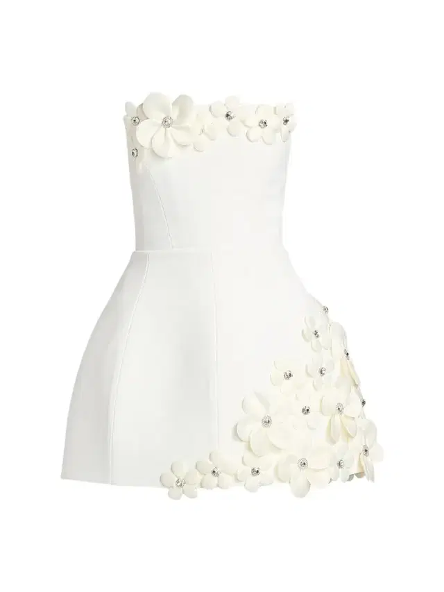 Bronx Banco Women's Estelle 3D Floral Strapless Minidress - White