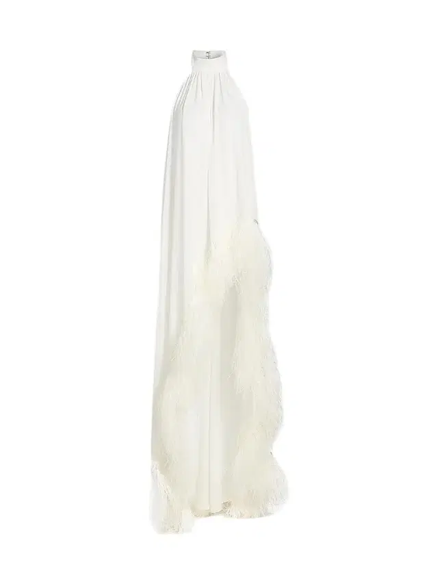 Bronx Banco Women's Madeline Feather-Trim Halterneck Gown - White