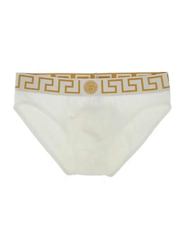 Versace Men's Medusa Key Jersey Briefs - White Greek Gold