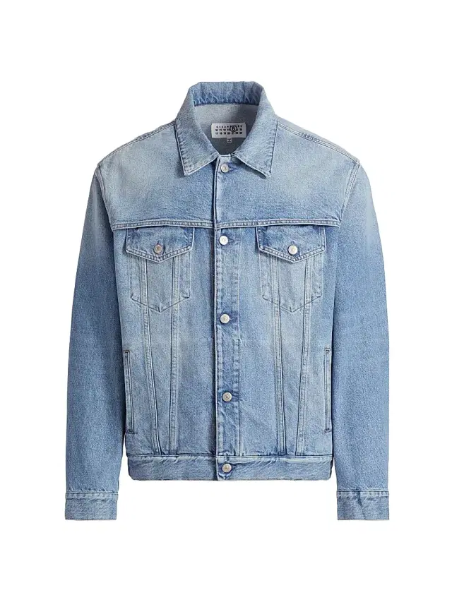 MM6 Maison Margiela Men's Cotton Denim Sports Jacket - Blue