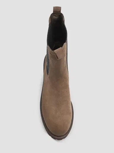 Brunello Cucinelli Women's Monili Pull-Tab Suede Chelsea Boots - Torba | Thumbnail 3