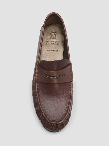 Brunello Cucinelli Women's Monili Leather Penny Loafers | Thumbnail 5 Brunello Cucinelli Women's Monili Leather Penny Loafers | Thumbnail 5