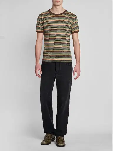 Marni Men's Striped Cotton Crewneck T-Shirt | Thumbnail 2 Marni Men's Striped Cotton Crewneck T-Shirt | Thumbnail 2