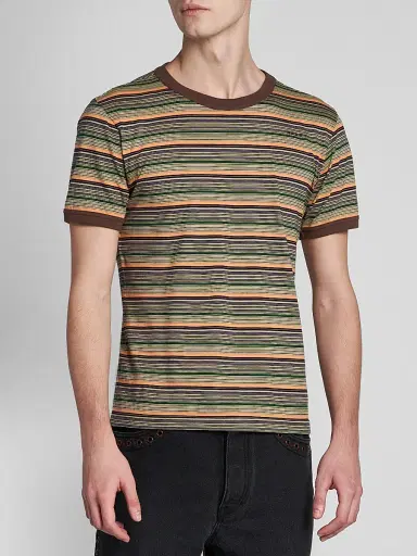 Marni Men's Striped Cotton Crewneck T-Shirt | Thumbnail 4 Marni Men's Striped Cotton Crewneck T-Shirt | Thumbnail 4
