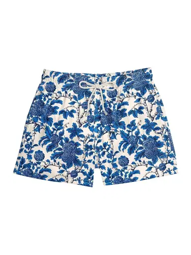 Arrels Barcelona Men's Floral Regular-Fit Swim Shorts - Blue | Thumbnail 1