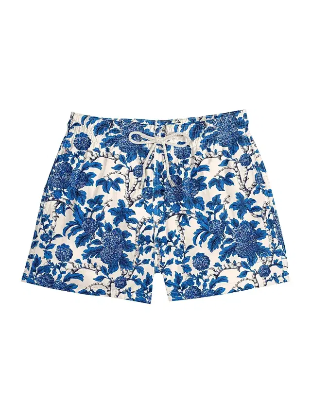Arrels Barcelona Men's Floral Regular-Fit Swim Shorts - Blue