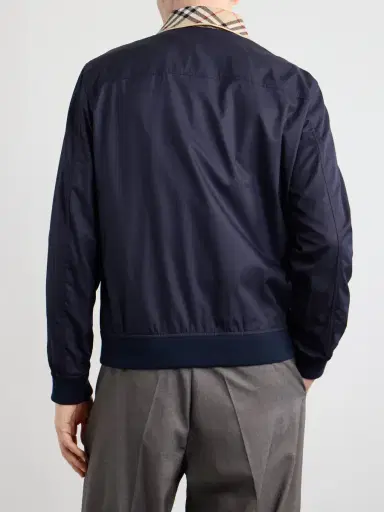 Burberry Logo-Embroidered Checked Cotton-Gabardine Blouson Jacket - Men | Thumbnail 4 Burberry Logo-Embroidered Checked Cotton-Gabardine Blouson Jacket - Men | Thumbnail 4
