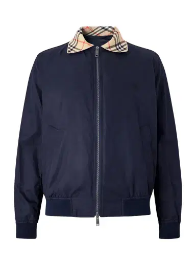 Burberry Logo-Embroidered Checked Cotton-Gabardine Blouson Jacket - Men | Thumbnail 1 Burberry Logo-Embroidered Checked Cotton-Gabardine Blouson Jacket - Men | Thumbnail 1