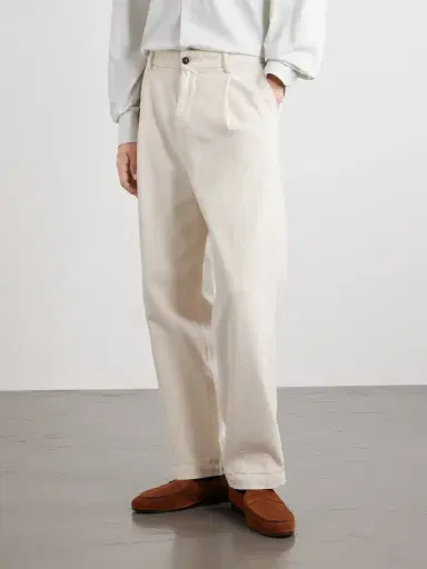 Barena Straight-Leg Pleated Cotton-Drill Trousers - Men | Thumbnail 3