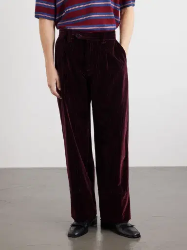 Enfants Riches Déprimés Tapered Pleated Striped Cotton-Velvet Trousers - Men | Thumbnail 3 Enfants Riches Déprimés Tapered Pleated Striped Cotton-Velvet Trousers - Men | Thumbnail 3