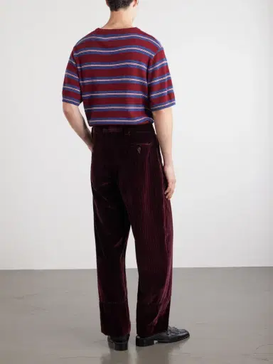 Enfants Riches Déprimés Tapered Pleated Striped Cotton-Velvet Trousers - Men | Thumbnail 4 Enfants Riches Déprimés Tapered Pleated Striped Cotton-Velvet Trousers - Men | Thumbnail 4