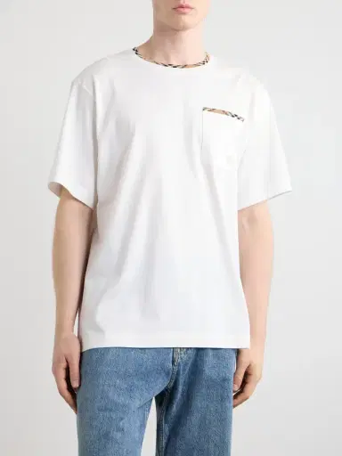 Burberry Logo-Embroidered Checked Cotton-Jersey T-Shirt - Men | Thumbnail 3
