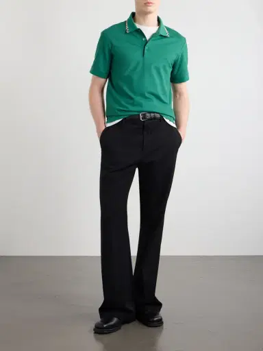 Burberry Logo-Embroidered Checked Cotton-Piqué Polo Shirt - Men | Thumbnail 2 Burberry Logo-Embroidered Checked Cotton-Piqué Polo Shirt - Men | Thumbnail 2