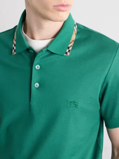 Burberry Logo-Embroidered Checked Cotton-Piqué Polo Shirt - Men | Thumbnail 5 Burberry Logo-Embroidered Checked Cotton-Piqué Polo Shirt - Men | Thumbnail 5