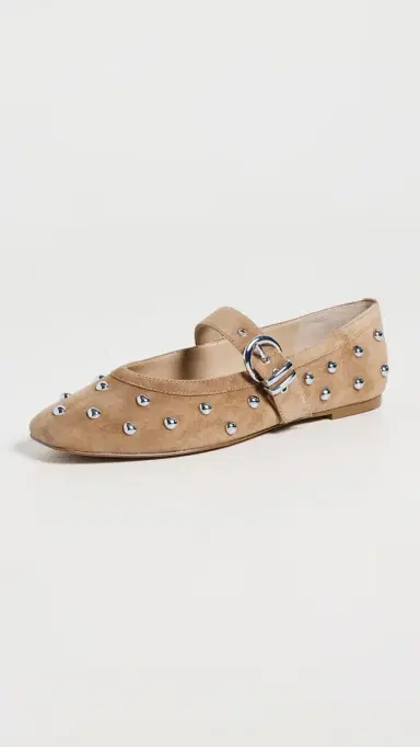 Dolce Vita Mikel Stud Flats Lt Brown Suede | Thumbnail 2