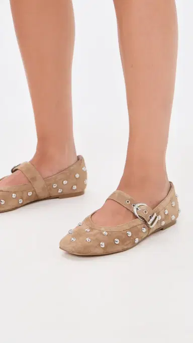 Dolce Vita Mikel Stud Flats Lt Brown Suede | Thumbnail 3