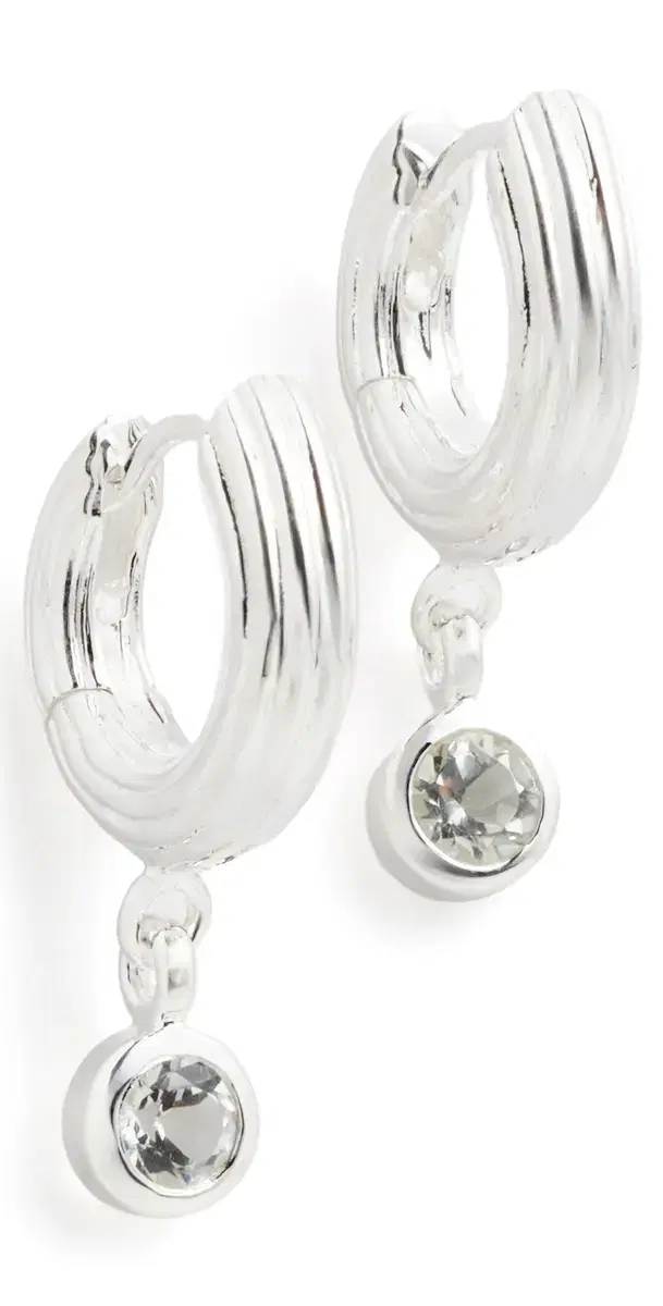 Dévé Mini Non-Conformist Hoops White Topaz One Size