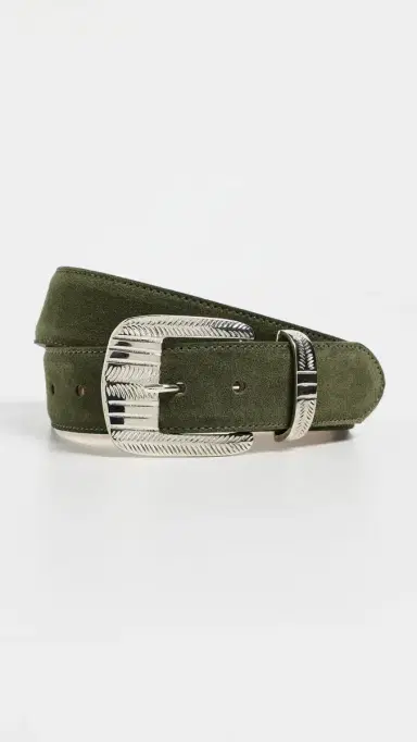 L'AGENCE Aya Western Engraved Belt Olive uede | Thumbnail 2 L'AGENCE Aya Western Engraved Belt Olive uede | Thumbnail 2