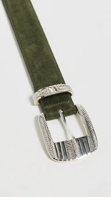 L'AGENCE Aya Western Engraved Belt Olive uede | Thumbnail 5 L'AGENCE Aya Western Engraved Belt Olive uede | Thumbnail 5