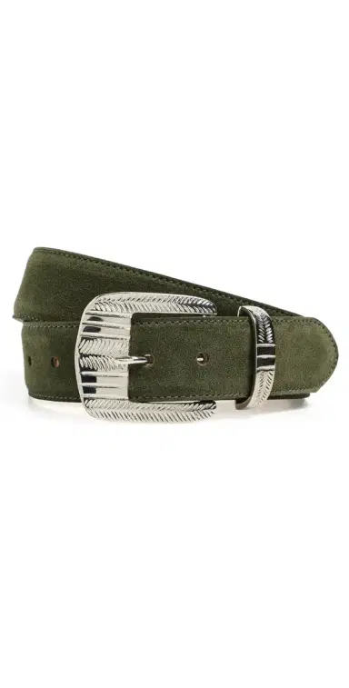 L'AGENCE Aya Western Engraved Belt Olive uede | Thumbnail 1 L'AGENCE Aya Western Engraved Belt Olive uede | Thumbnail 1
