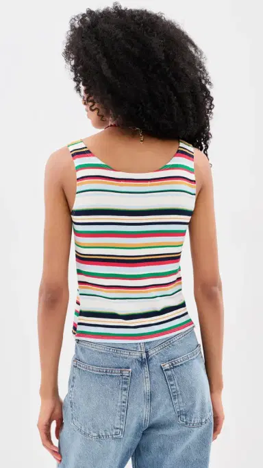 LE BOP Louise Cropped tripe Tank Multi tripe | Thumbnail 3