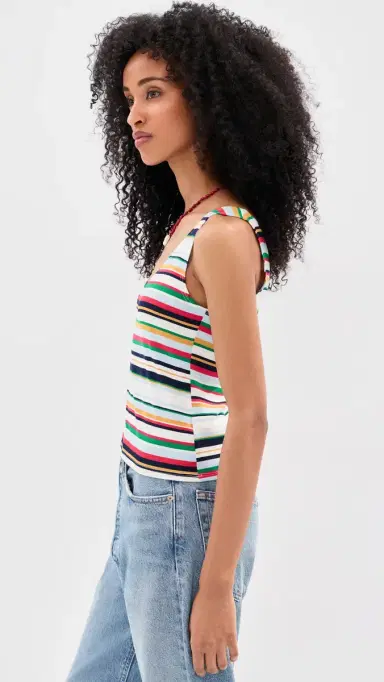 LE BOP Louise Cropped tripe Tank Multi tripe | Thumbnail 4