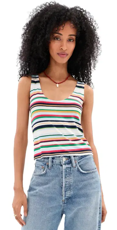 LE BOP Louise Cropped tripe Tank Multi tripe | Thumbnail 1