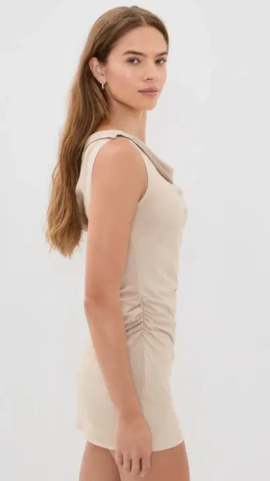 LIONESS Sweetheart Mini Dress Beige | Thumbnail 4