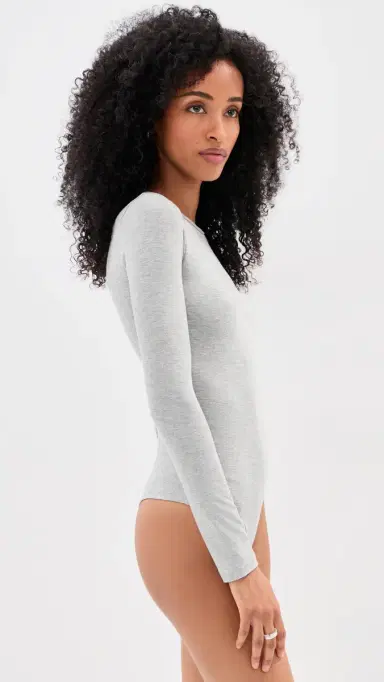 LE BOP Hannah Thong Bodysuit Heather Grey | Thumbnail 4