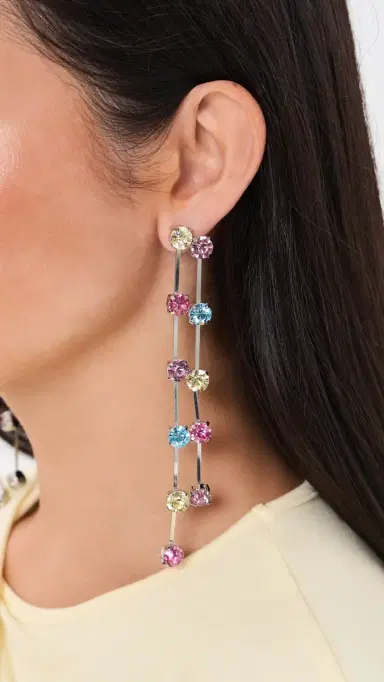 KENNETH JAY LANE Pastel Multi Color Drop Earrings | Thumbnail 3