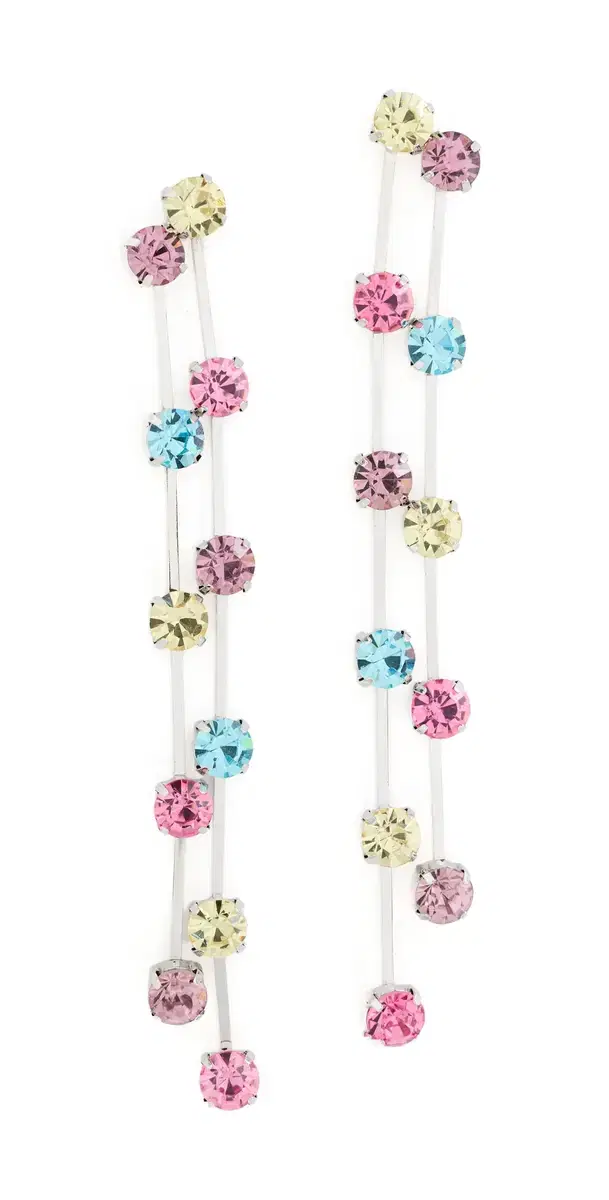 Kenneth Jay Lane Pastel Multi Color Drop Earrings Multi Pastel One Size