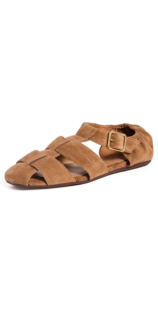 Madewell Greta Fisherman Flats Aged Cognac