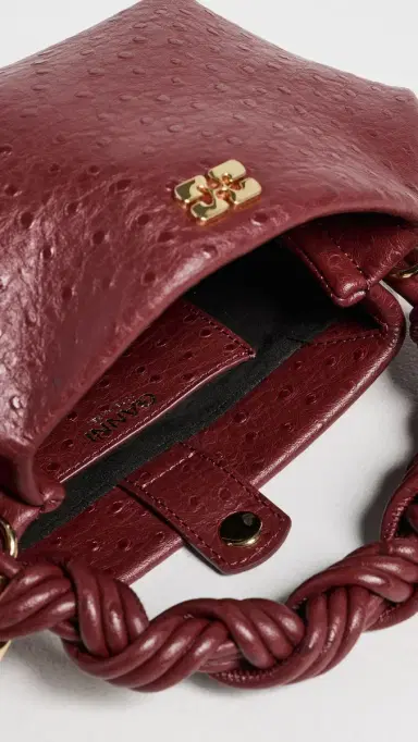 Ganni Bou Mini Ostrich Bag Brick Red One Size | Thumbnail 6 Ganni Bou Mini Ostrich Bag Brick Red One Size | Thumbnail 6