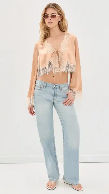 LoveShackFancy Kately Top Pale Gold | Thumbnail 5