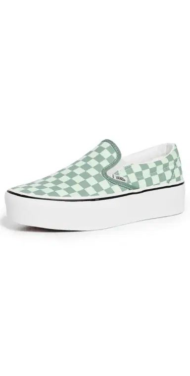 Vans Classic Slip On Stackform Unisex Sneakers Check Dusty Mint/Mint Shadow M 6.5/ W 8 | Thumbnail 1