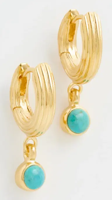 Dévé Mini Non-Conformist Hoops Turquoise One Size | Thumbnail 2