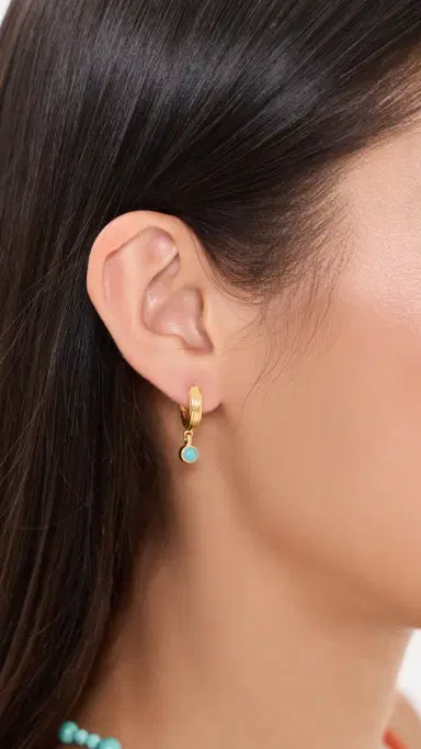 Dévé Mini Non-Conformist Hoops Turquoise One Size | Thumbnail 3