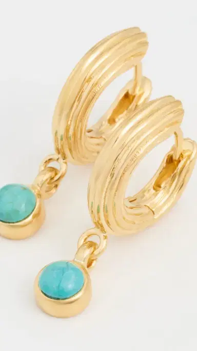 Dévé Mini Non-Conformist Hoops Turquoise One Size | Thumbnail 4