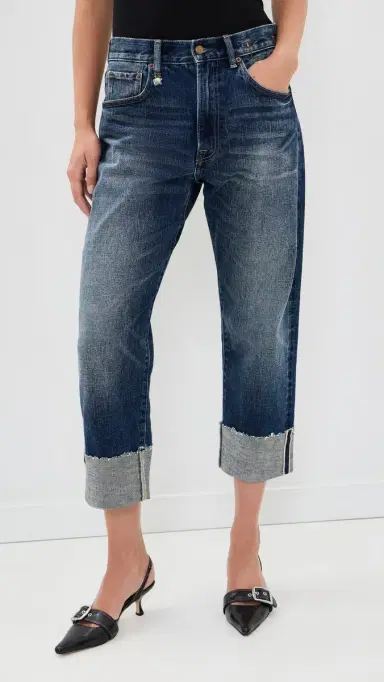 R13 Cuffed Ex-Boyfriend Jeans Caslon Selvedge Blue | Thumbnail 2 R13 Cuffed Ex-Boyfriend Jeans Caslon Selvedge Blue | Thumbnail 2