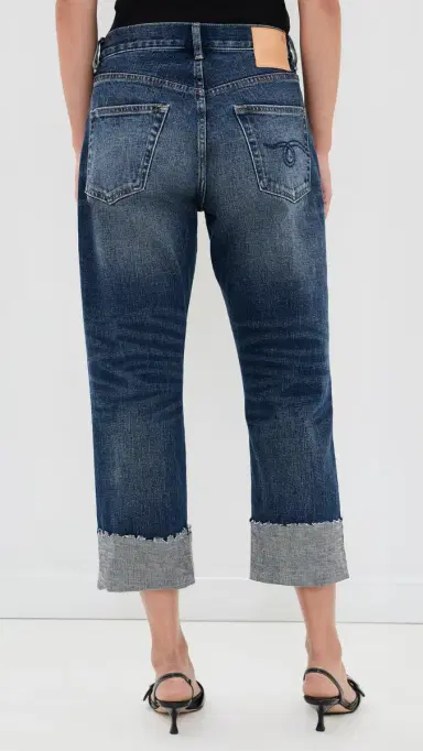 R13 Cuffed Ex-Boyfriend Jeans Caslon Selvedge Blue | Thumbnail 3 R13 Cuffed Ex-Boyfriend Jeans Caslon Selvedge Blue | Thumbnail 3
