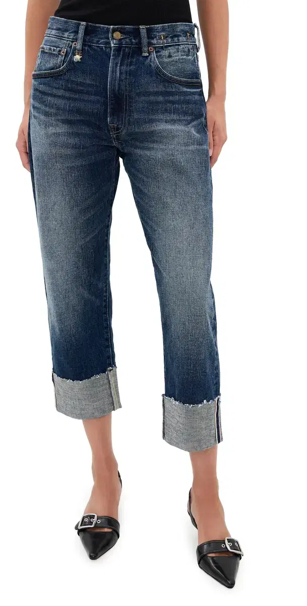 R13 Cuffed X-Bf Jeans Caslon Selvedge Blue