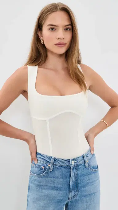 Fleur du Mal Cotton Scoop Neck Thong Bodysuit | Thumbnail 2 Fleur du Mal Cotton Scoop Neck Thong Bodysuit | Thumbnail 2