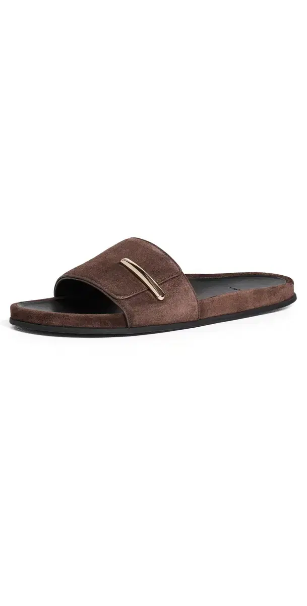 Vince Sadie Suede Slides Cacao Brown