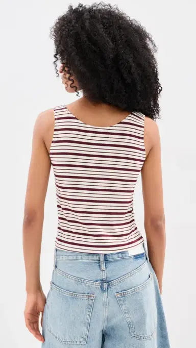 LE BOP ouise Cropped Stripe Tank Burgundy/ | Thumbnail 3
