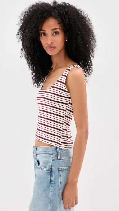 LE BOP ouise Cropped Stripe Tank Burgundy/ | Thumbnail 4