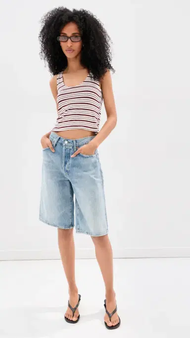 LE BOP ouise Cropped Stripe Tank Burgundy/ | Thumbnail 5