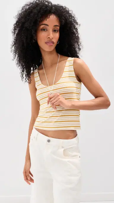 LE BOP Louise Cropped Stripe Tank | Thumbnail 2 LE BOP Louise Cropped Stripe Tank | Thumbnail 2