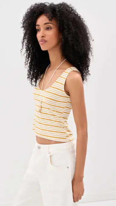 LE BOP Louise Cropped Stripe Tank | Thumbnail 4 LE BOP Louise Cropped Stripe Tank | Thumbnail 4